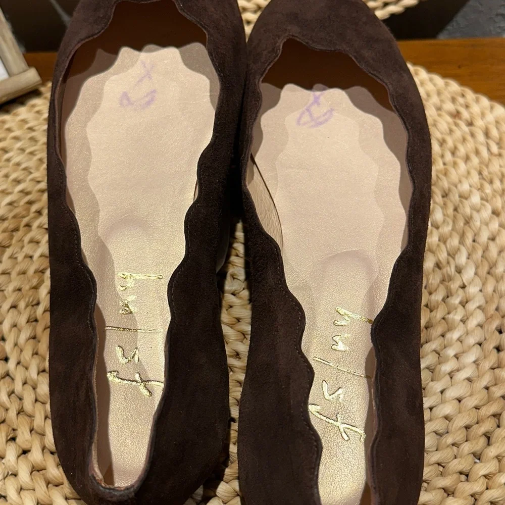 French Sole fs/ny Jigsaw Brown Suede Ballet Flats, Size 8.5 B Orig $220 - Picture 12 of 12